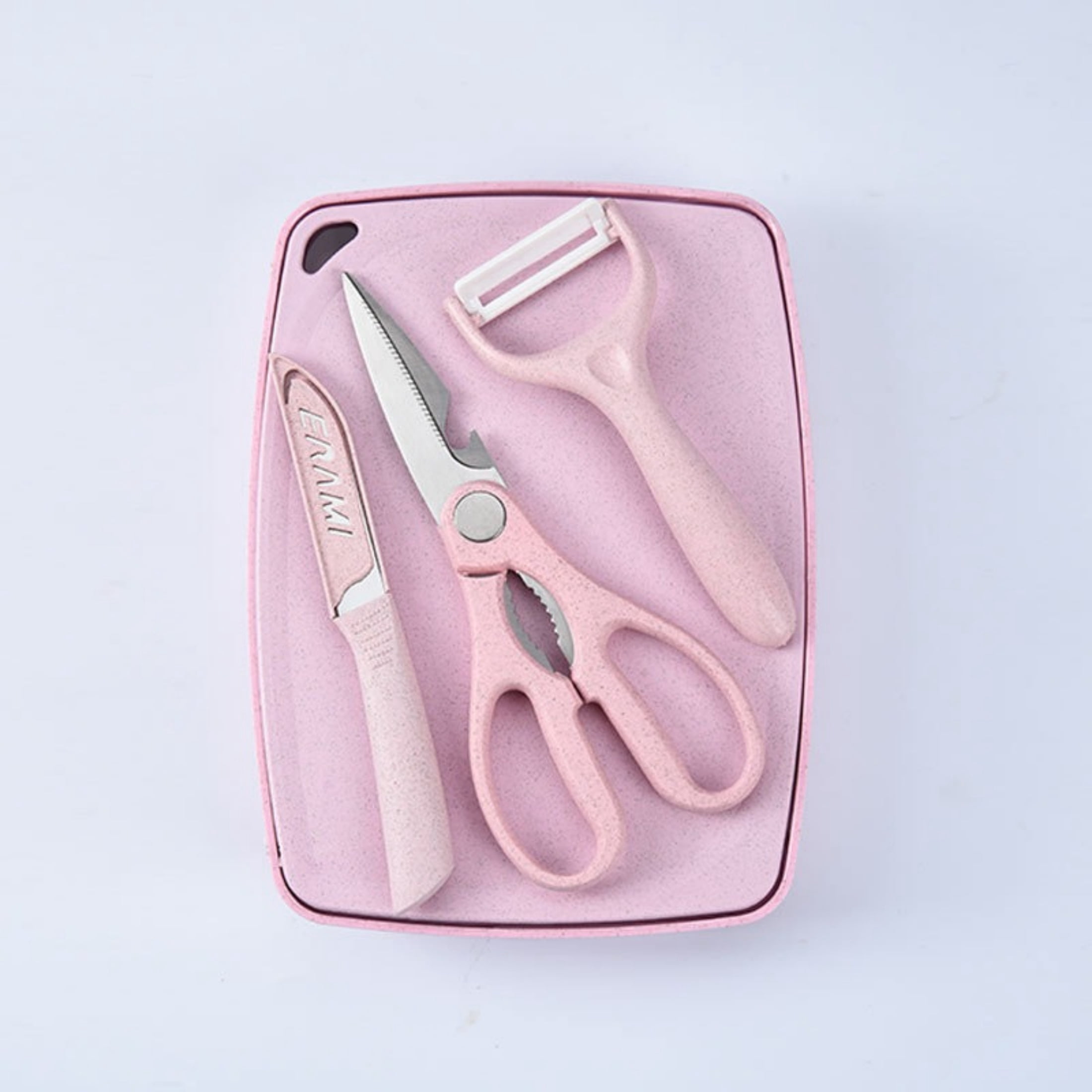 5-in-1 Cutting Board, Knife, Peeler, Scissors and Tray Set/Travel, Camping/Outdoor, Dorms  Small Cutting Boards  Dishwasher Safe