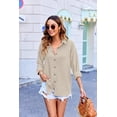 thumbnail image 4 of Zeagoo Women' Button Down Shirts Casual Pleated Long Sleeve Shirt, 4 of 6