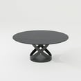 thumbnail image 5 of POVISON 59"Modern Round Black Dining Table for 6, Matte Sintered Stone Tabletop with Black X Carbon Steel Base, 5 of 8