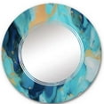 thumbnail image 2 of DESIGN ART Designart "Turquoise Luxury Abstract Fluid Art III" Abstract Modern Wall Mirror 24in.x24in., 2 of 4