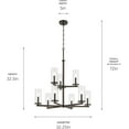 thumbnail image 5 of 44014BK-Kichler Lighting-Crosby - 9 Light Chandelier-32.5 Inches Tall and 32.25 Inches Wide-Black Finish, 5 of 7