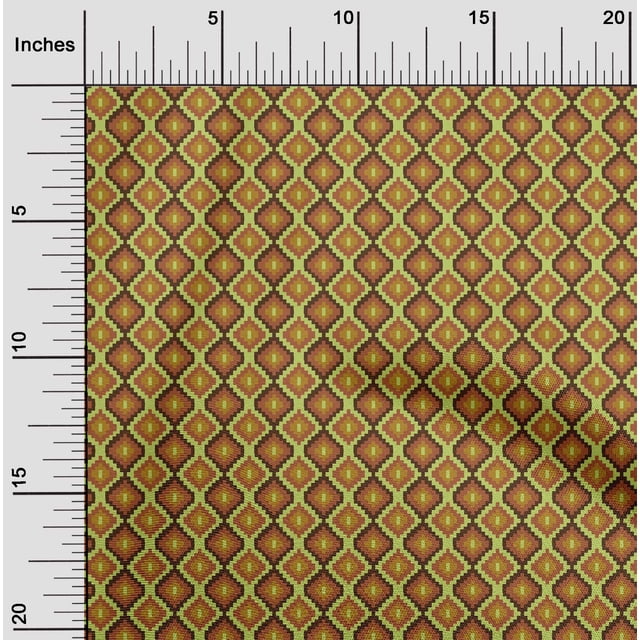 oneOone Cotton Flex Fabric Geometric Flame Stitch Decor Fabric Printed BTY 40 Inch Wide