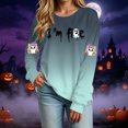 thumbnail image 7 of Duqingm Halloween Shirts for Women Long Sleeve Crewneck Casual Dressy Tops Funny Graphic Halloween Costumes Fall Fashion Outfits,2XL, 7 of 7