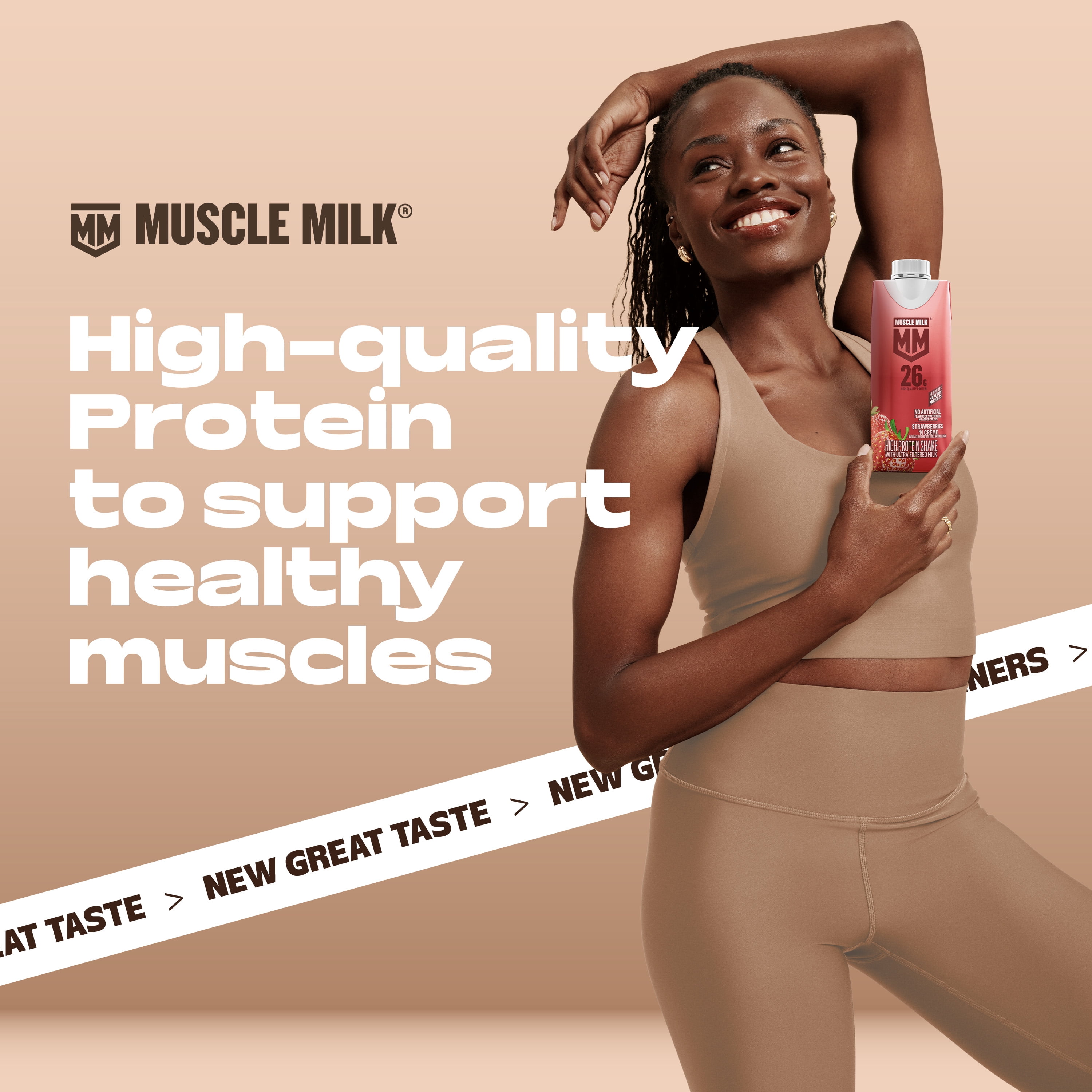 Muscle Milk Pro 33g High Protein Shake Ultra Filtered Milk, Strawberries N Creme, 11 fl oz, 12 pack