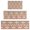Brown Geometric Flower, variant on Brown Ethnic Stripe Pattern Kitchen Rugs Sets Of 3,Kitchen Runner Rugs Non Skid Washable,Decorative Kitchen Floor Mats for Kitchen,Sink,Laundry,17"x30" 17"x47" 17"x59"