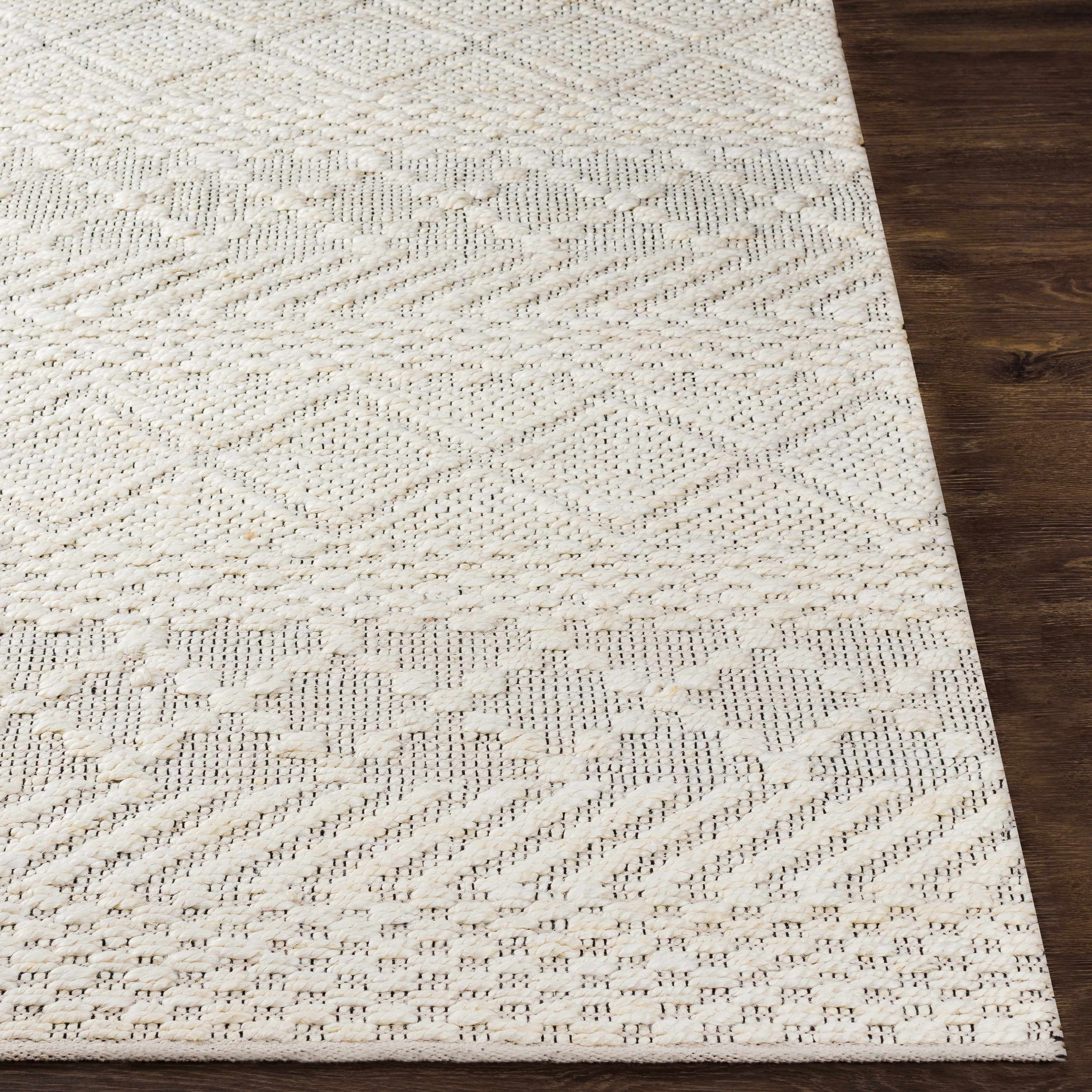 Hauteloom Sungurlu Jute Living Room, Bedroom Area Rug - Bohemian, Transitional - Cream, Black, Peach - 8'10" x 12'