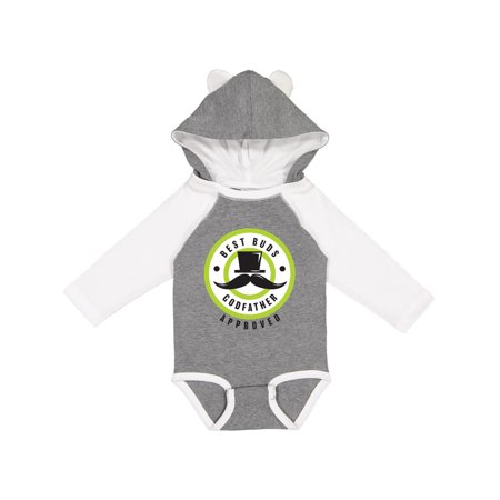 

Inktastic Best Buds Godfather Approved with Tophat and Mustache Gift Baby Boy Long Sleeve Bodysuit