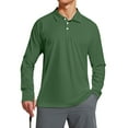 thumbnail image 4 of WTOBBY Men's Lightweight Long Sleeve Golf Shirt with Raglan Sleeve and UPF 50+ Sun Protection for Sporty Casual Wear Quick Dry Performance Shirt ,Army Green L, 4 of 4