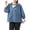 Sky Blue, variant on Women's Half Sleeve Hooded Jacket Lightweight Casual Solid Color Zip Up Summer Spring Beach Cover Up with Puff Sleeves