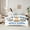White Blue, variant on Manfei Western Holiday Teens Twin Bedding Sets 7-Piece, Tribal Menorah Dreidel Bedding Comforter Set, Hanukkah Theme Reversible Sheet Sets, Breathable Home Decor