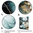 thumbnail image 3 of Designart "Floral Oasis Gold and White on Blue Stone IV" Landscapes Framed Wall Art - Traditional Gold Stone Geode Living Room Framed Canvas Art, 3 of 6