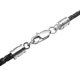 thumbnail image 3 of 3X Jewelry Collar para Hombre - Cordón de 3 mm - Cuero - Acero Inoxidable - para Hombre - Color Negro Plata - con Bolsa de Regalo - 60 cm, 3 of 4