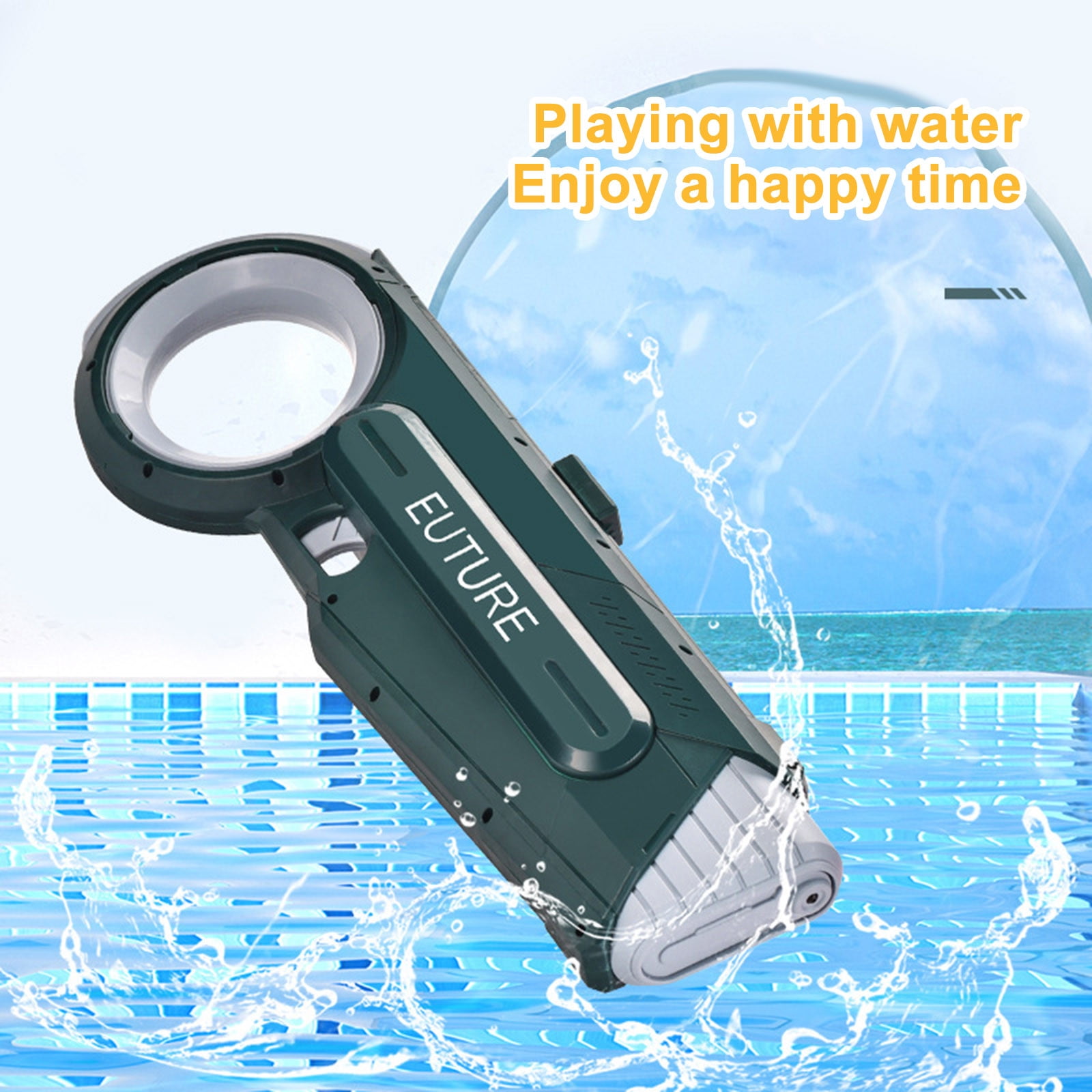 Automatic High-Pressure Water Blaster Soaker, Sleek Modern Design for Efficient Summer Refreshment and Outdoor Interactive Play Orange