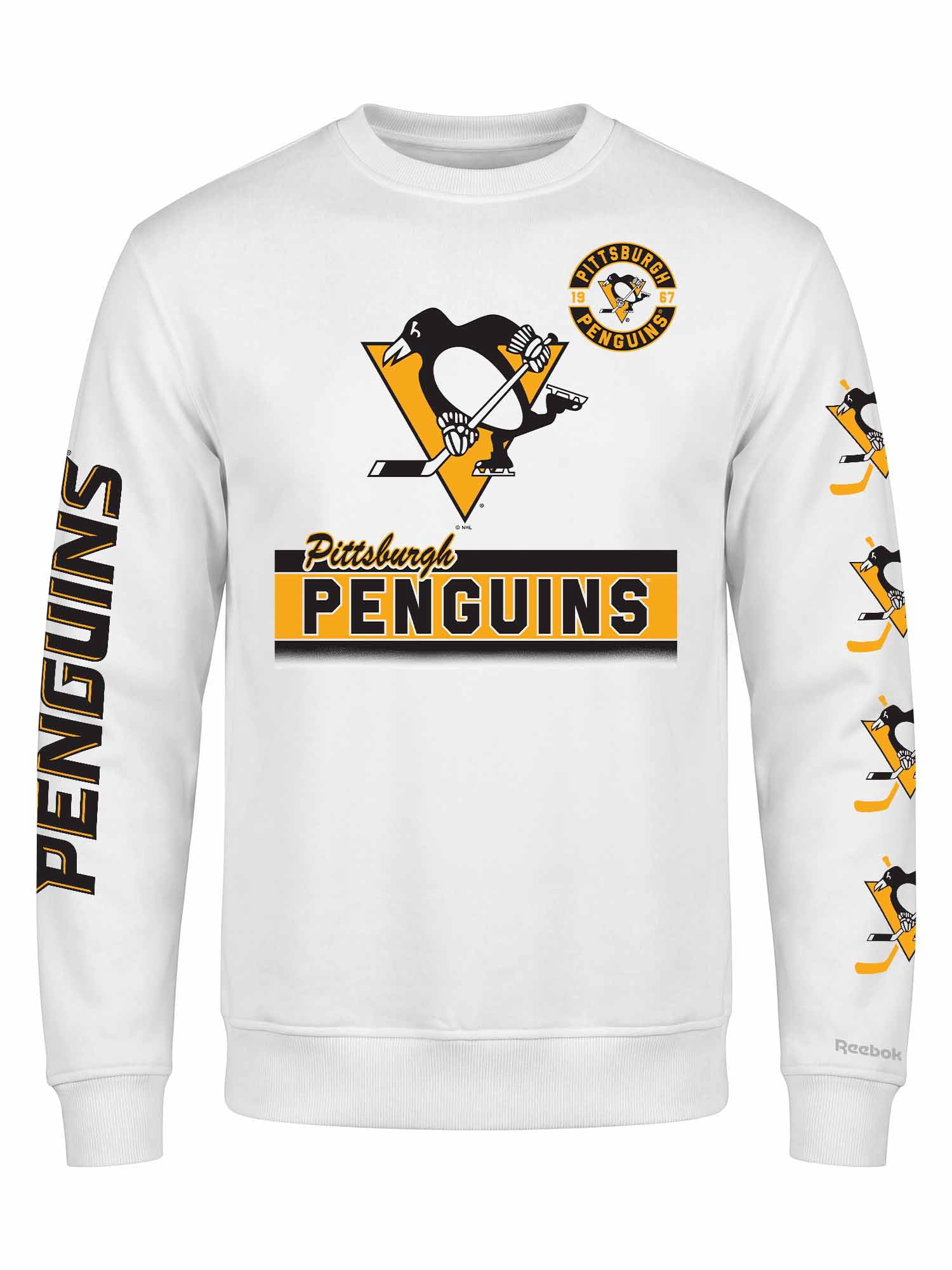 Pittsburgh Penguins Reebok Mens White Crew Sweatshirt