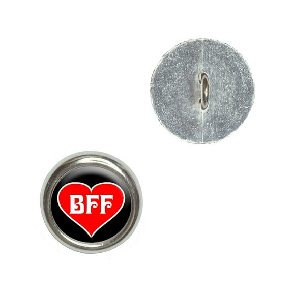 BFF - Best Friends Forever - Red Heart Buttons - Set of 4
