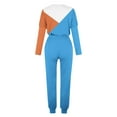 thumbnail image 5 of Yeaiivve Two Piece Outfits for Women Color Block Long Sleeve Crewneck Pullover Tops and Pants Jogger Sweatsuits Lounge Tracksuit Set with Pockets Sky Blue M, 5 of 5