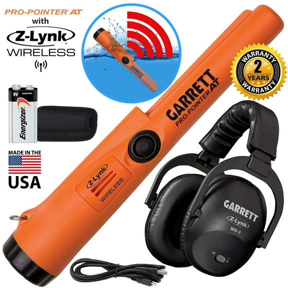 Garrett MS-3 Z-Lynk Wireless Headphones with Pro Pointer AT Z-Lynk Pinpointer