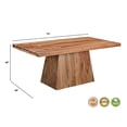 thumbnail image 6 of Taran Designs Warren 75" Solid Wood Pedestal Dining Table in Brown, 6 of 6