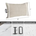 thumbnail image 2 of Modern Minimalist Outdoor Pillows for Chaise Lounge Chair Waterproof Lumbar Pillows with Insert&Adjustable Strap Beach Headrest Pillow Country Farmhouse Simple Stripes Art Beige Pool Pillow 12"x20", 2 of 9