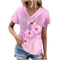thumbnail image 1 of Blouses pour Femmes Col en V Décontracté Manches Courtes Printemps et Été, 1 of 1