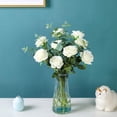 thumbnail image 4 of Artificial Silk Flowers Realistic Roses Bouquet Long Stem for Home Wedding Decoration Party (12PCS-White), 4 of 6