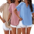 thumbnail image 5 of Baiways Womens Summer Tops and Blouses Casual V Neck Short Sleeve Business Casual Work Shirts, 5 of 7