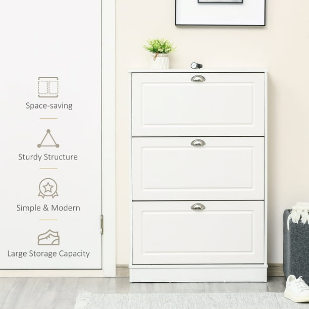 White narrow shoe sale cabinet