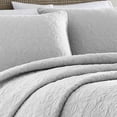 thumbnail image 2 of Laura Ashley  Felicity Soft Grey Cotton 3-piece Quilt Set, 2 of 3