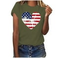 thumbnail image 2 of SOOMLON American Flag Tops for Women Trendy Summer Heart 4th of July Shirts Crew Neck Patriotic Tops Short Sleeve Personalized T-Shirt Striped Stars Tee Blouse Clothes, 2 of 4
