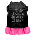 thumbnail image 1 of Yes! I Want To Build A Snowman Rhinestone Dog Dress Black With Bright Pink Xl, 1 of 2