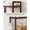 thumbnail image 4 of SONGMICS Over-The-Toilet Storage Bathroom Organizer Toilet Rack with Adjustable Shelf, Brown UBTS01BR, 4 of 6