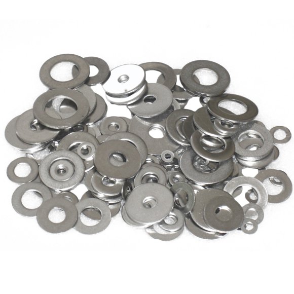 Wideskall Ensemble de Rondelles Plates en Acier Zingué Assortiment Kit 3 Tailles 1/2 Pouces 5/8 Pouces 11/16 Pouces - Lot de 400