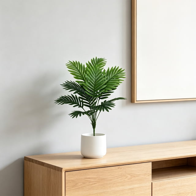 Árbol artificial alto en maceta para decoración de sala de estar, tronco de madera realista, planta de interior para piso, 45x60 cm, verde.
