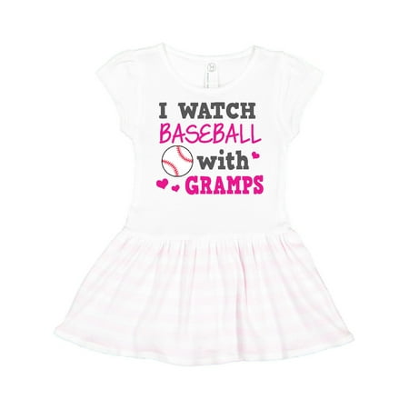 

Inktastic I Watch Baseball with My Gramps Gift Toddler Girl Dress
