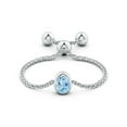 thumbnail image 2 of ANGARA Natural Bezel-Set Oval Aquamarine Bolo Ring in 14K White Gold for Women (Size-4x3mm) | March Birthstone, Birthday, Anniversary, Jewelry Gift for Women | Natural Aquamarine Ring, 2 of 9