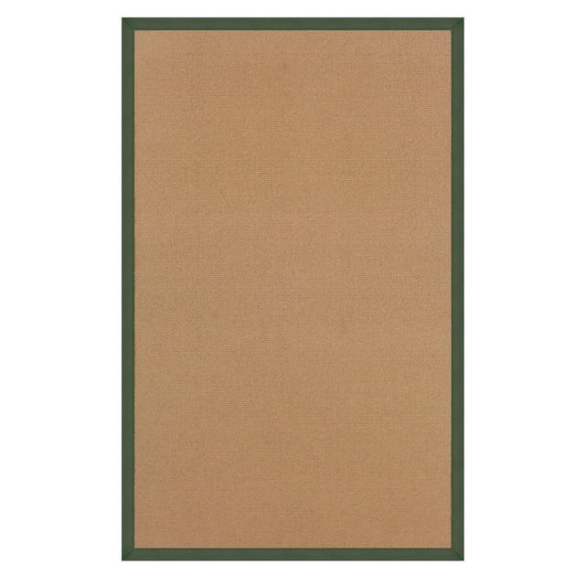 Athena Cork & Green 5' x 8' area rug featuring a natural cork tone center with a solid green border.