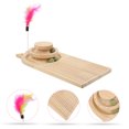 thumbnail image 1 of TEHAUX Kitten Turntable Cat Wood Turntable with 1Pack, 1 of 7