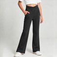 thumbnail image 2 of Girls Outerwear Leggings Yoga Pants Flared Wide Leg Fitness And Dance Pants 9-10 Years,Black XZNPDUCQ, 2 of 6