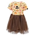 thumbnail image 4 of Girls Turkey Leg Print Thanksgiving Tutu Dress Outfit Clothes (6Y, Brown), 4 of 5