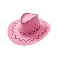 thumbnail image 1 of Suede Cowboy Hat Western Style Stylish Versatile with Three Eyelets on Each Side Pink, 1 of 8