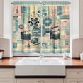 thumbnail image 2 of Ambesonne Cinema Lover Kitchen Curtains, Movie Themed Modern, 55"x30", Almond Green Blush Peach, 2 of 3