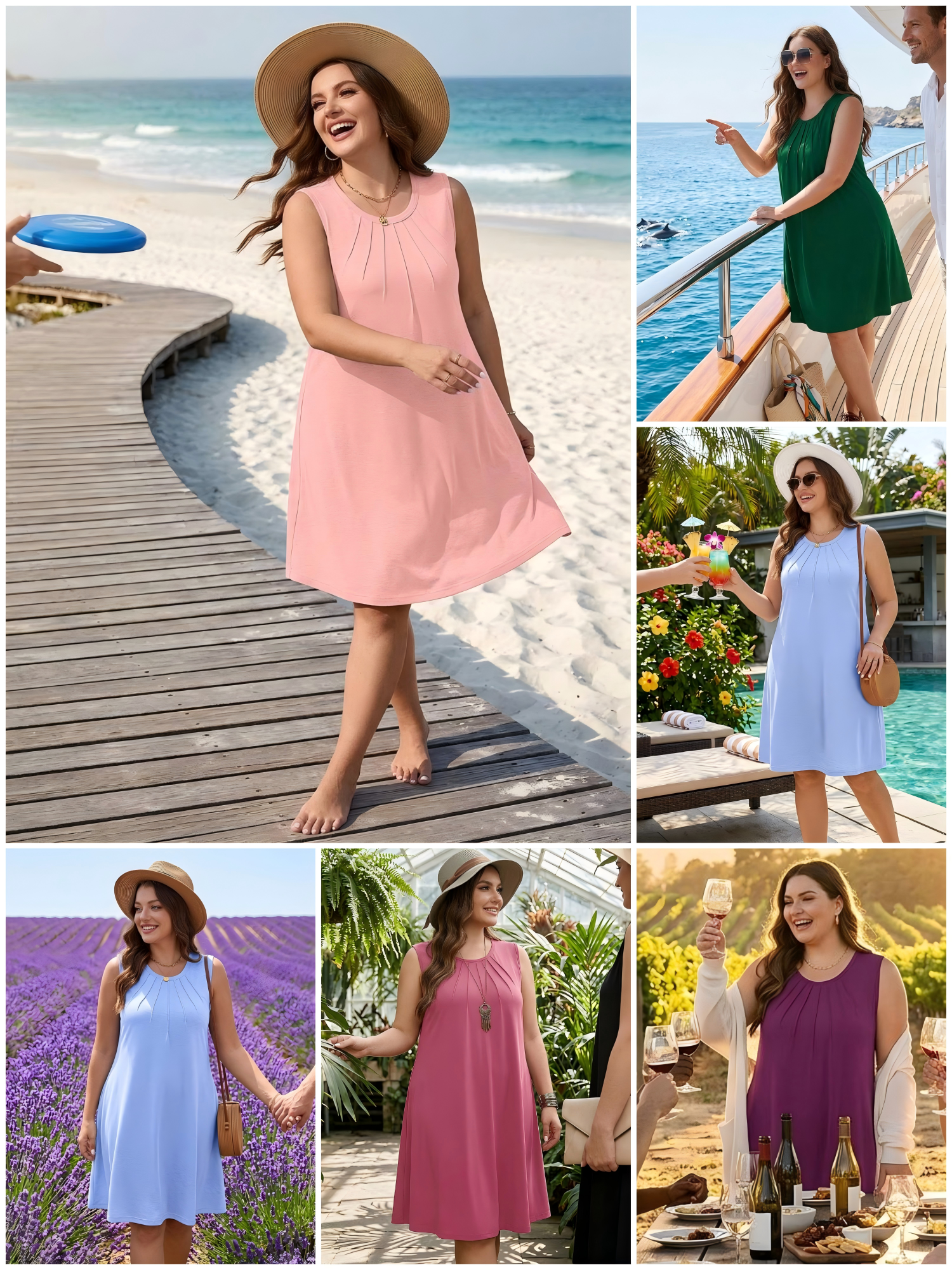 Showmall Women's Plus Sleeveless Beach Tank Dress photo 3