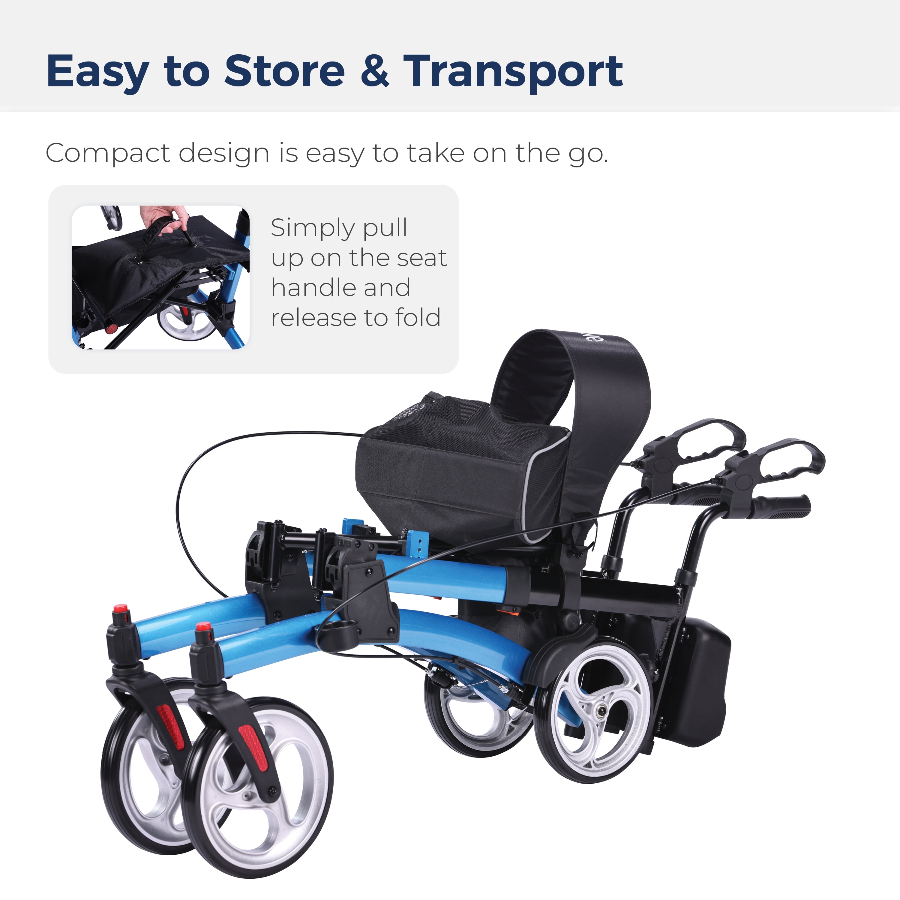 Drive Medical Elevate Upright Walker, Blue