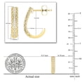 thumbnail image 4 of Dazzlingrock Collection Round White Diamond Between Metal Zigzag Line Pushback Hoop Earrings for Women (0.08 ctw, Color I-J, Clarity I1-I2) in 14K Yellow Gold, 4 of 5