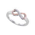thumbnail image 1 of Sterling Silver Womens Round Diamond 2-tone Infinity Ring 1/20 Cttw, 1 of 1