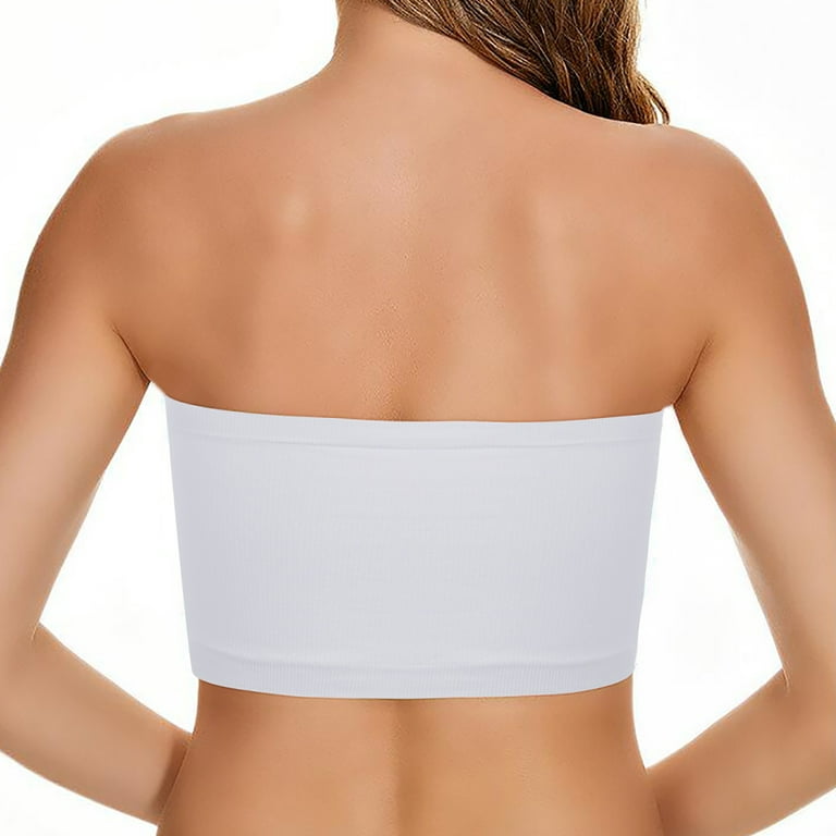 FOCUSSEXY 3-Pack Strapless Tube Tops for Women with Built-in Bra
