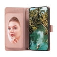 thumbnail image 6 of Allytechgroup Google Pixel 9A Wallet Case, With Hand Wrist Crossbody Shoulder Strap Makeup Mirror Retro PU Leather Stand Shockproof Folio Flip Cards Slots Cover for Googe Pixel 6, Rosegold, 6 of 7