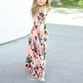 thumbnail image 3 of URMAGIC Kids Girls Long Sleeve Flower Dress Summer Casual Loose Dresses Holiday Long Maxi Dress with Pockets 2-10 Years, 3 of 4