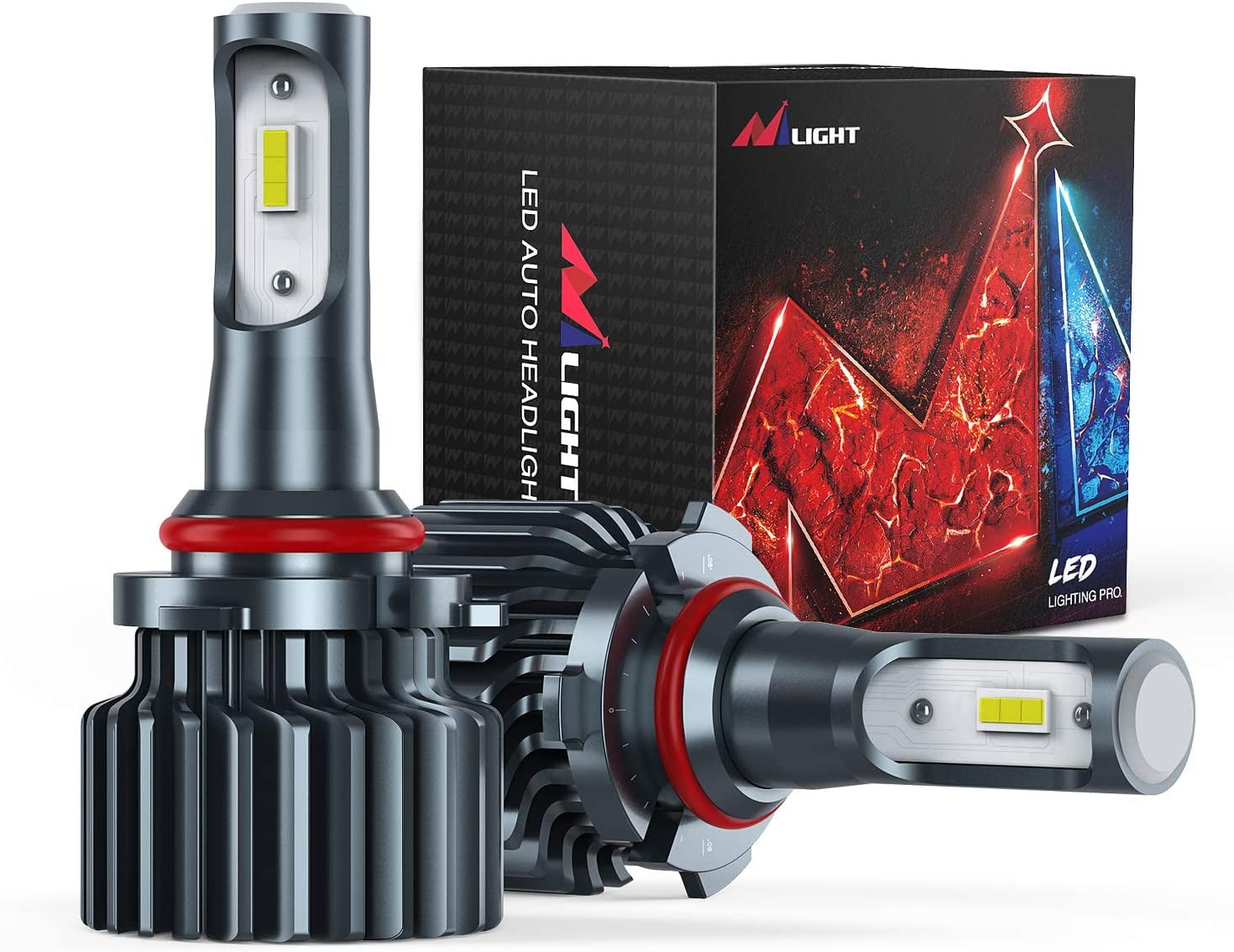 H13 9008 LED Headlight Kit 6500K 60W 7200LM Plug&Play Turbo Fan High&Low Beam