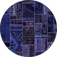 thumbnail image 1 of Ahgly Company Indoor Round Oriental Blue Modern Area Rugs, 8' Round, 1 of 4
